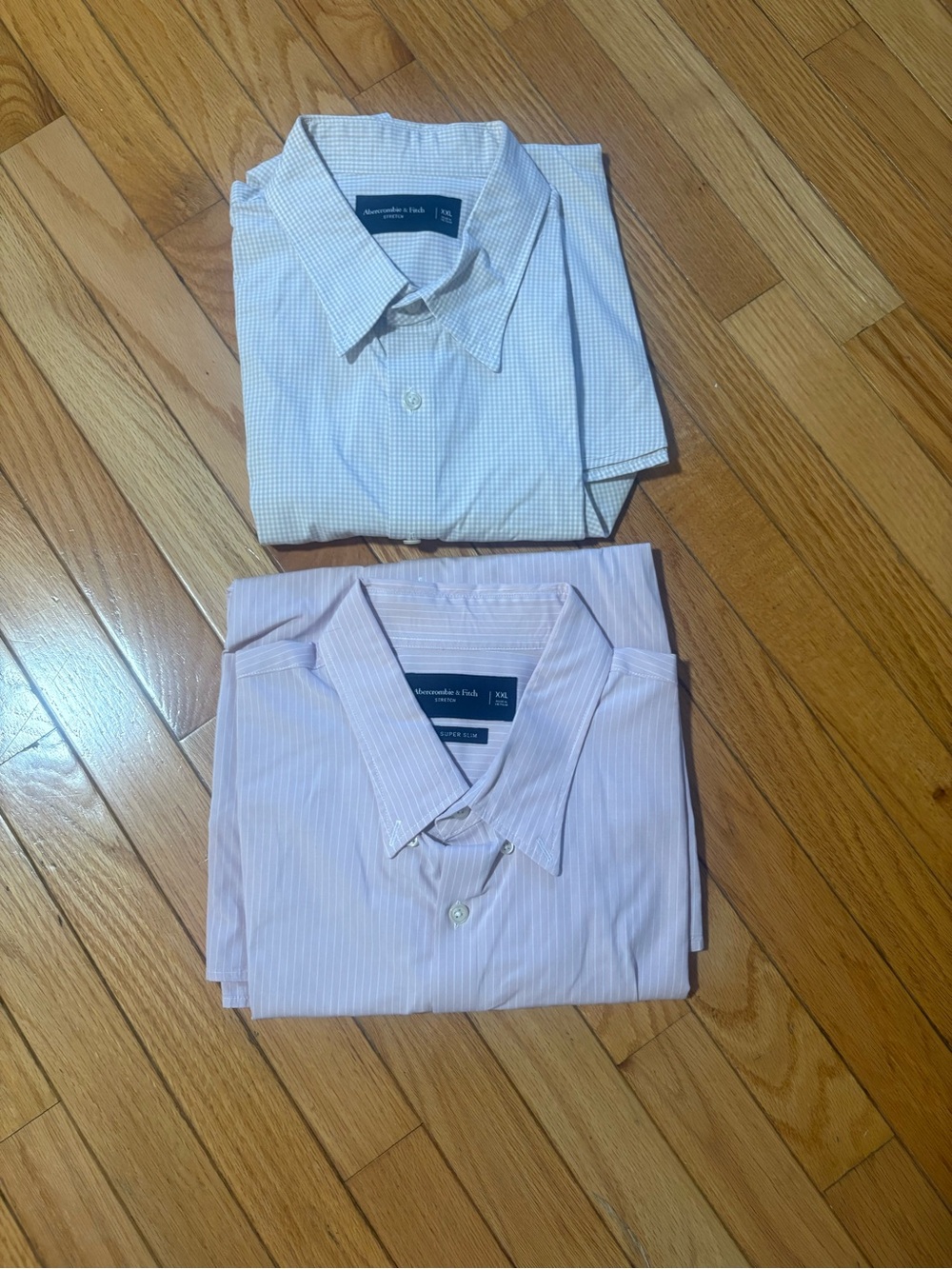 🩵 Abercrombie & Fitch Men’s Dress Shirts – 2-Piece Bundle, XXL
 (2 Pack)
